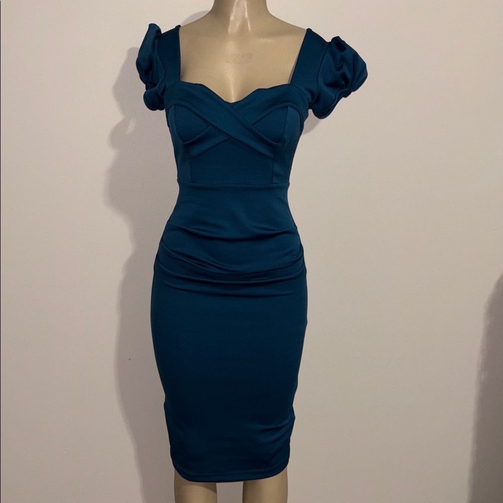 Elegant Teal Dress size XS - Picture 2 of 7
